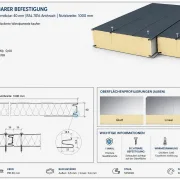 Sandwichplatte Wand PIR 40 mm | Profilierung Außen Microrib