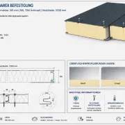 Sandwichplatte Wand PIR 100 mm | Profilierung Außen Microrib